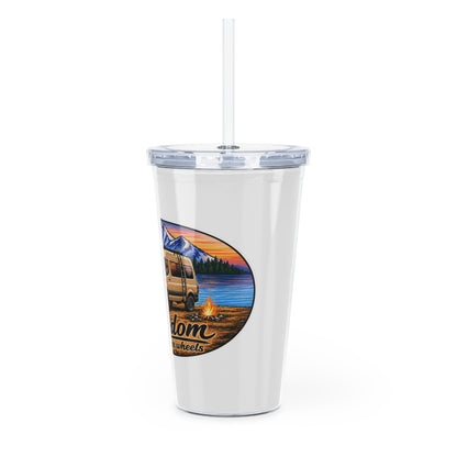 Mercedes Sprinter Freedom on Four Wheels Plastic Tumbler with Straw