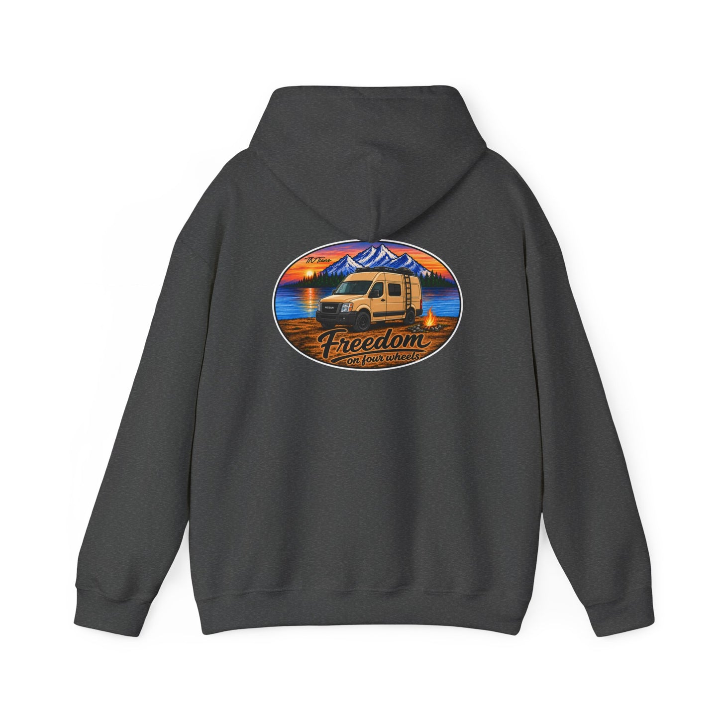Nissan NV Merchandise Van 2500 3500 Freedom on Four Wheels Unisex Heavy Blend™ Hooded Sweatshirt