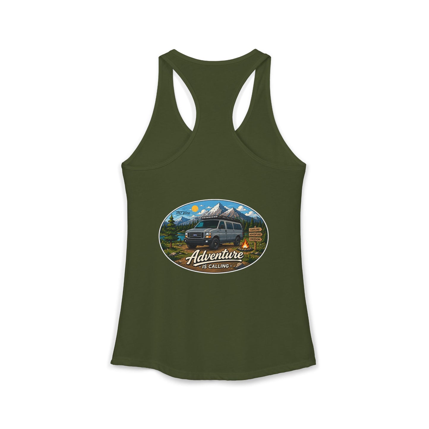 Ford Econoline Merchandise Adventure is Calling Women's Ideal Racerback Tank
