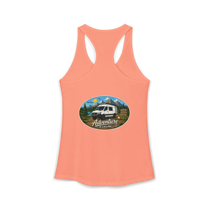 Mercedes Sprinter Merchandise Adventure is Calling Women's Ideal Racerback Tank
