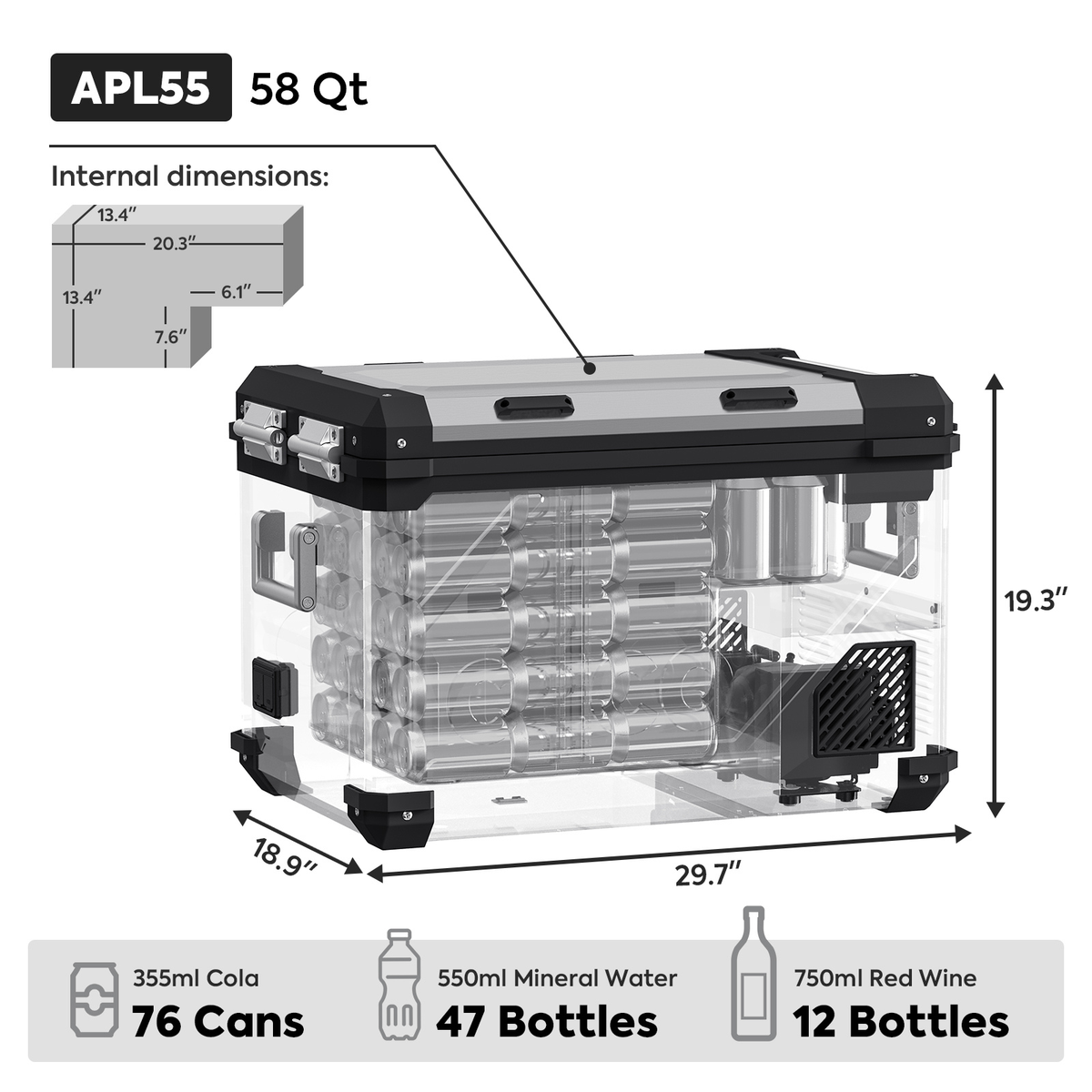 APL55 Dual Zone 12 Volt Freezer | ICECO | 55L