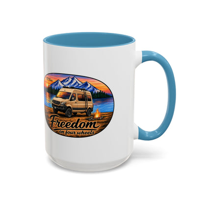 Sprinter Van Freedom on Four Wheels Accent Coffee Mug (11, 15oz)