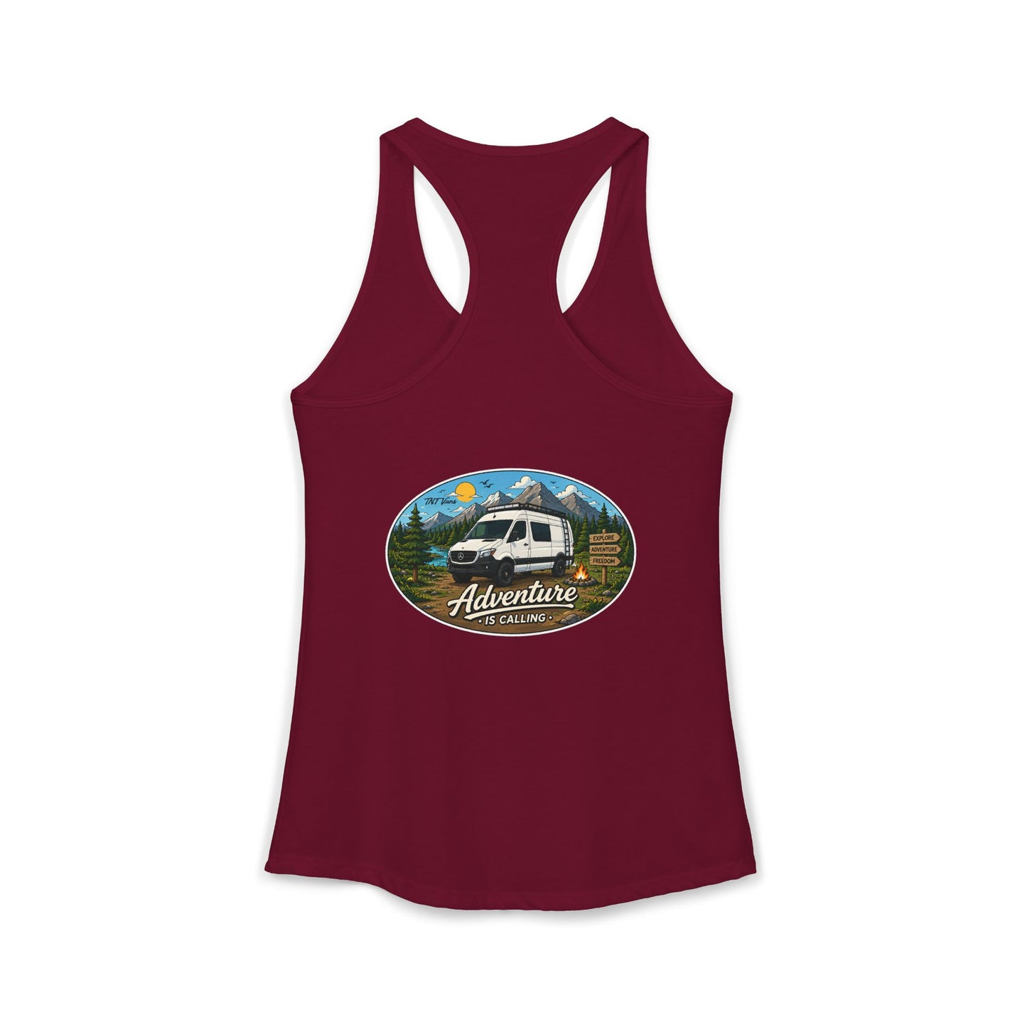 Mercedes Sprinter Merchandise Adventure is Calling Women's Ideal Racerback Tank