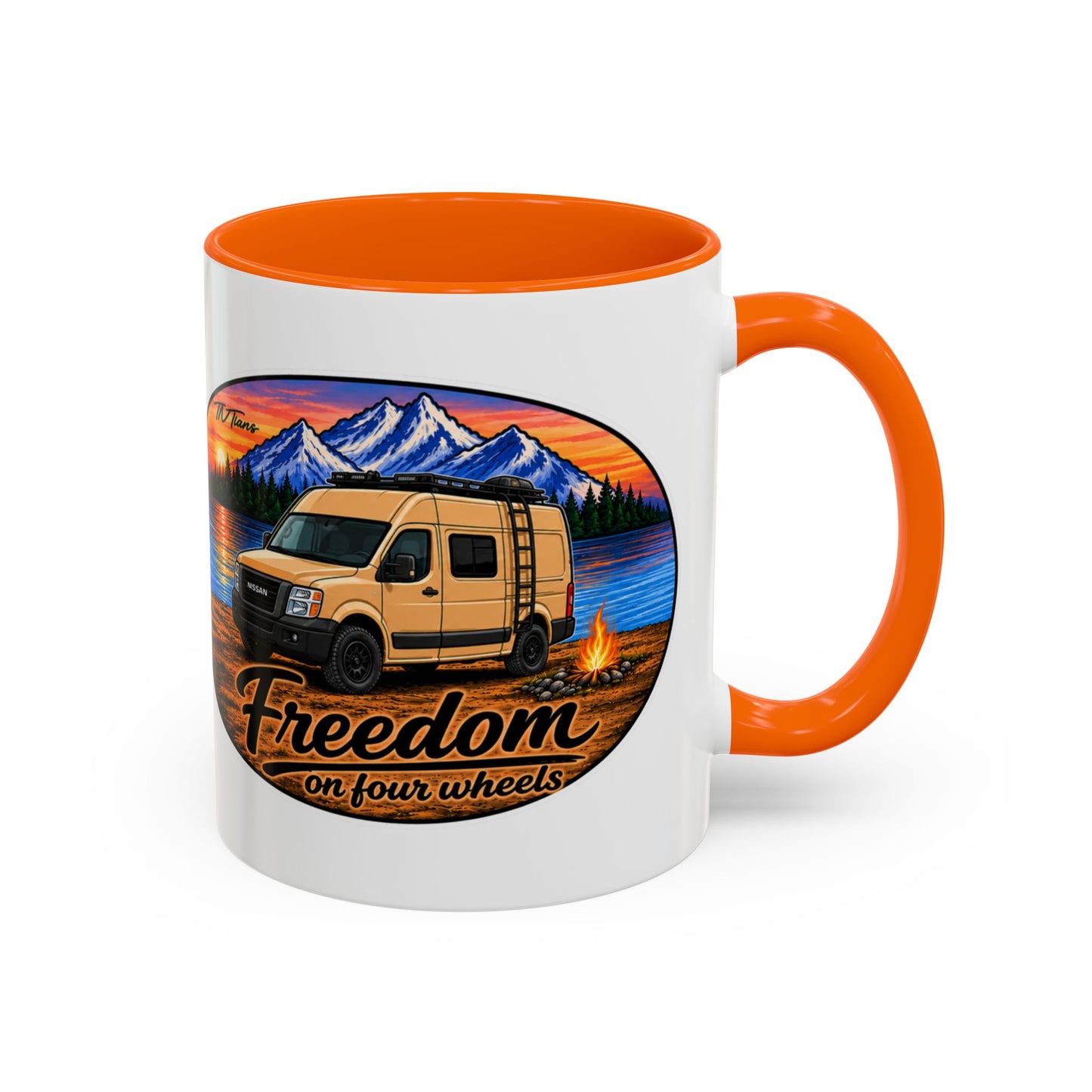 Nissan NV Freedom on Four Wheels Accent Coffee Mug (11, 15oz)