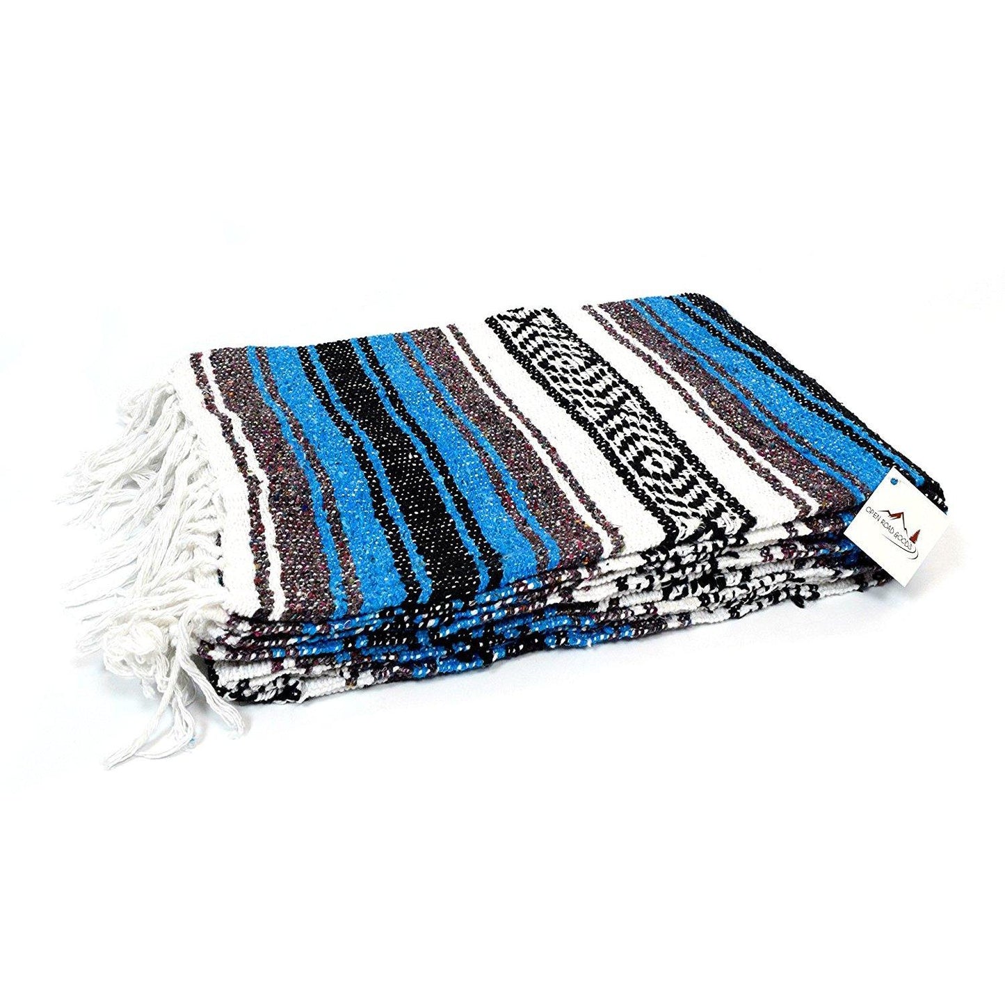 Bright Blue Mexican Falsa Blanket