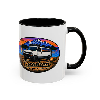 Chevy Express Freedom on Four Wheels Accent Coffee Mug (11, 15oz)