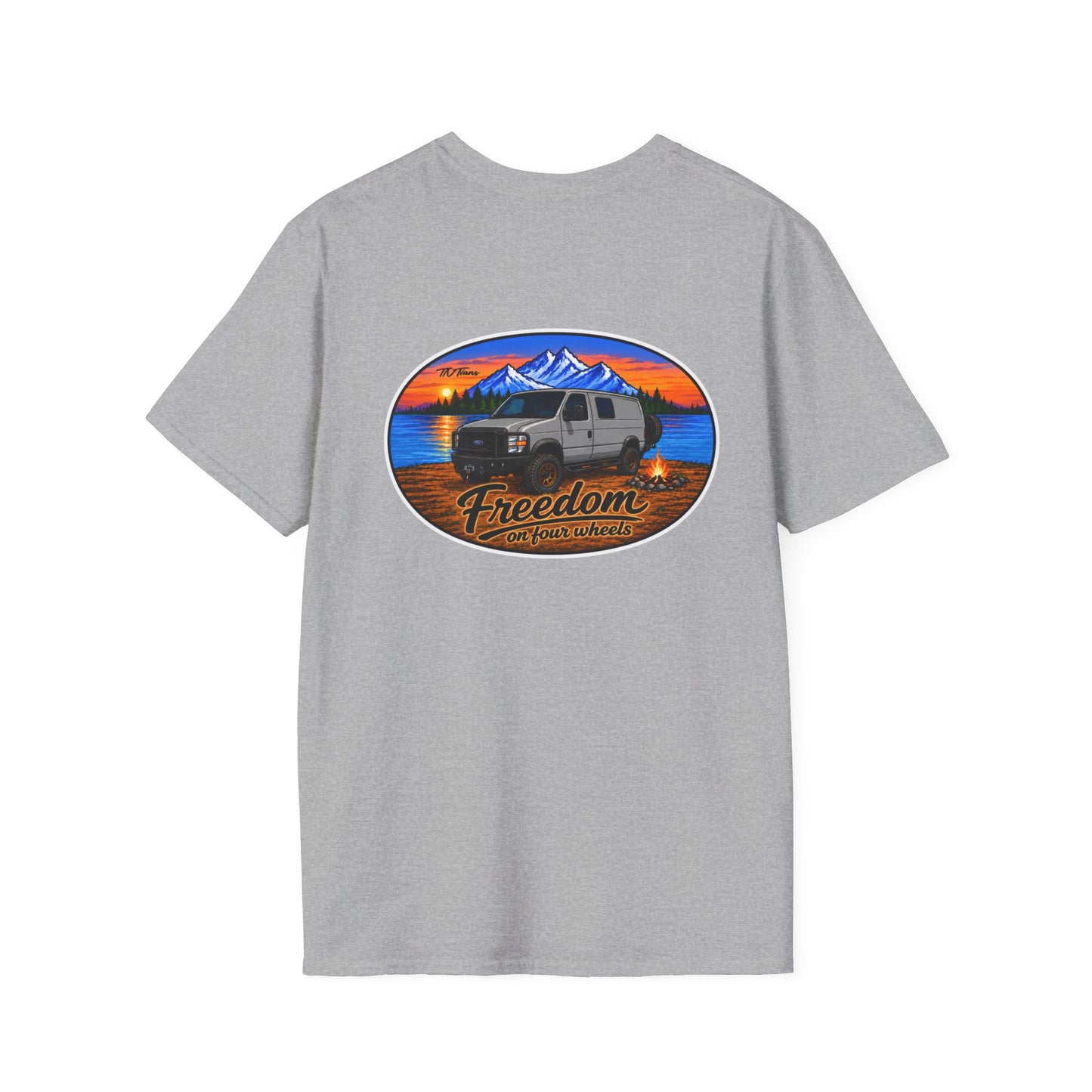 Ford Econoline Freedom on Four Wheels Unisex Softstyle T-Shirt