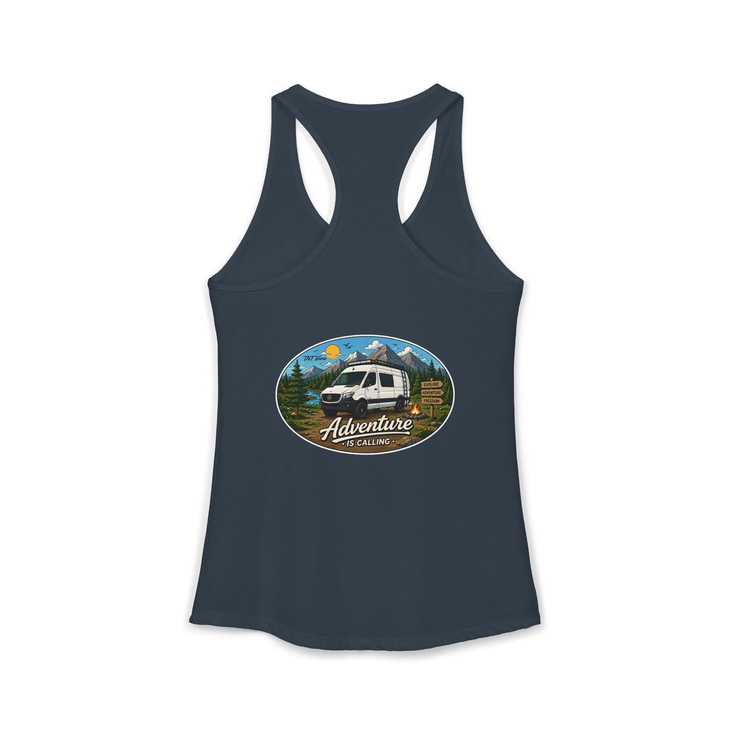 Mercedes Sprinter Merchandise Adventure is Calling Women's Ideal Racerback Tank