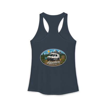Mercedes Sprinter Merchandise Adventure is Calling Women's Ideal Racerback Tank