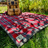 Extra Large Waxed Canvas and Tartan Wool Lined Bushcraft Ground Cloth