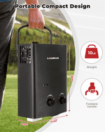 Camplux 5L 1.32 GPM Outdoor Portable Propane Tankless Water Heater - Black