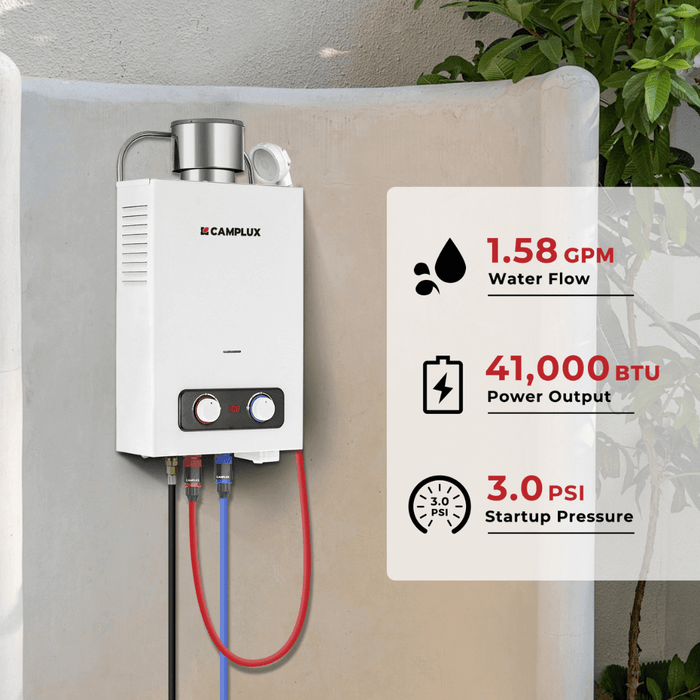 1.58 GPM Outdoor Propane Hot Water Heater with Rain Cap