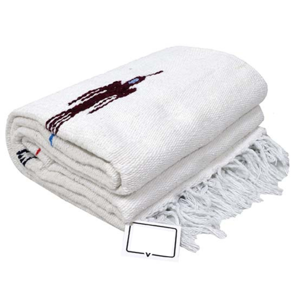 Namaste White Baja Thunderbird Yoga Blanket