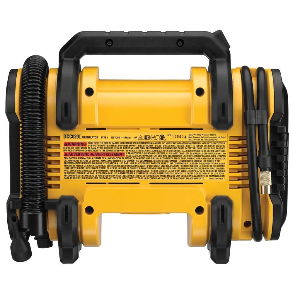 DEWALT DCC020IB 20V MAX* High-Pressure Corded/Cordless Air Inflator (Tool Only)