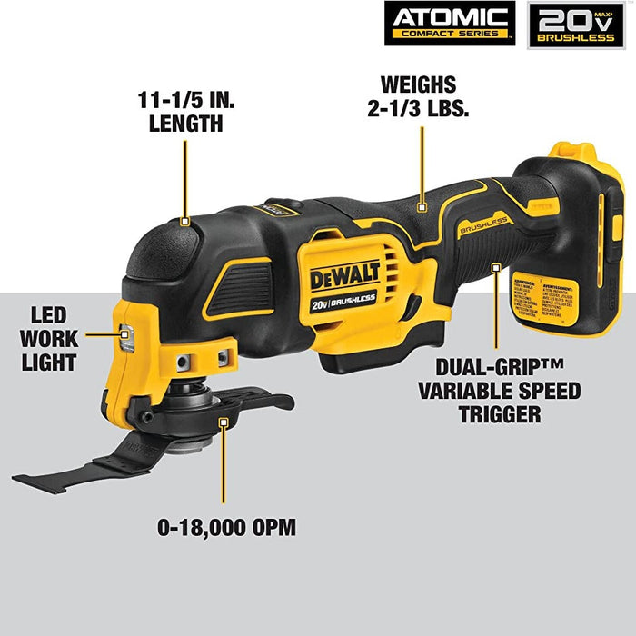 DEWALT DCS354B ATOMIC™ 20V Max* Brushless Cordless Oscillating Multi-Tool (Tool Only)