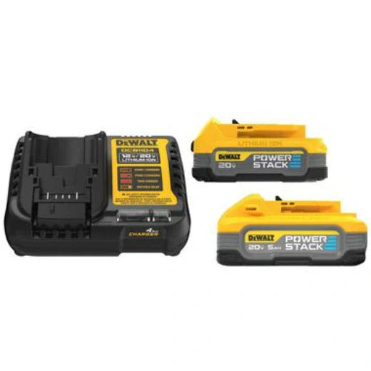 DEWALT DCBP315-2C PowerStack 20-Volt Lithium-Ion 5.0 Ah and 1.7 Ah Batteries and Charger