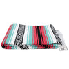 Seafoam Green & Coral Mexican Falsa Blanket