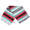 Seafoam Green & Coral Mexican Falsa Blanket