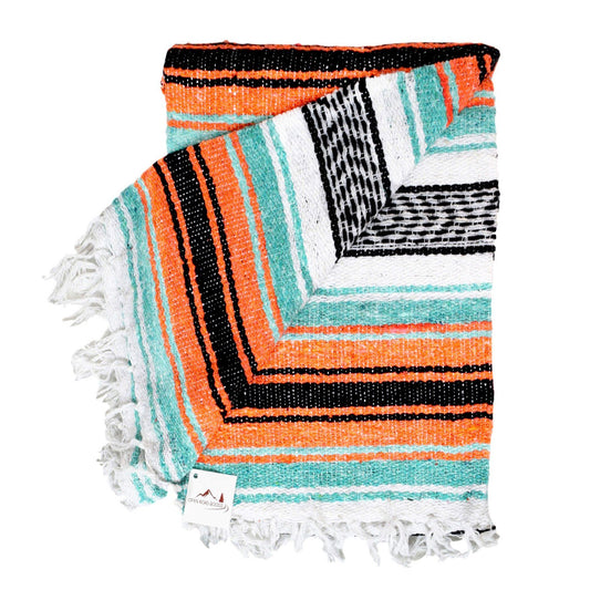 Mint & Orange Mexican Falsa Yoga Blanket