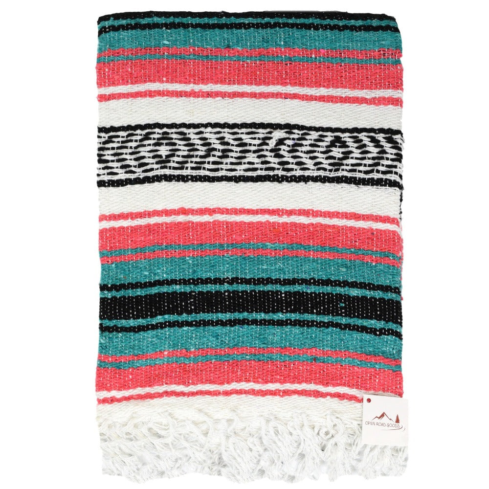 Coral & Sea Green Falsa Yoga Blanket