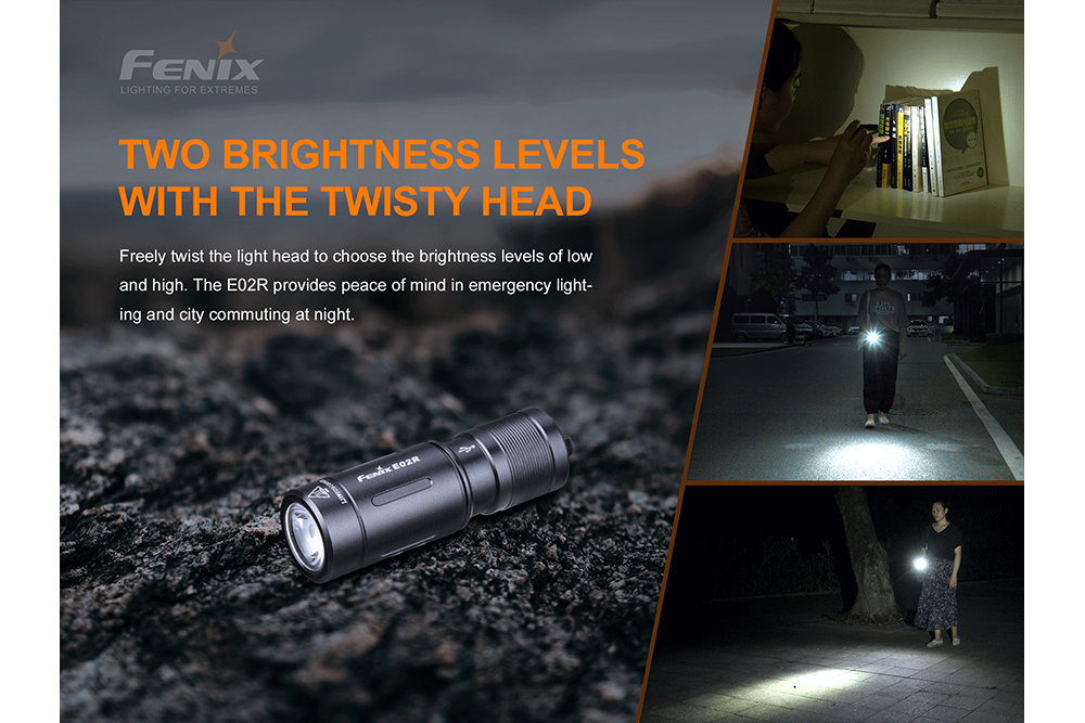 Fenix E02R LED Keychain Light - 200 Lumens