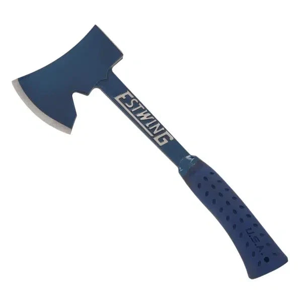 Estwing E6-25A 14" Blue Camper's Axe With Tent Stake Puller