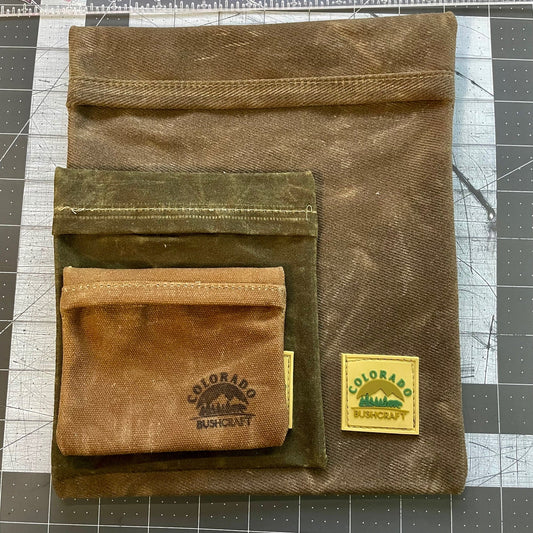 Waxed Canvas Talcum EDC Pouch Bushcraft Survival Camping Possibles Dopp Grooming (Various Colors/sizes)