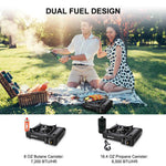 Camplux Dual Fuel Propane & Butane Stove with Carrying Case, Portable Camping Stoves with CSA Certification