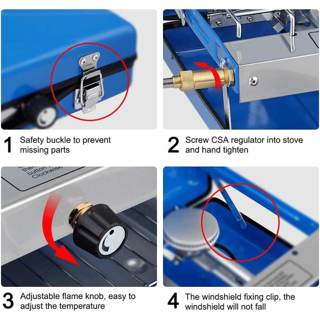 Propane Camping Stove | 2 Burners & 1 Grill