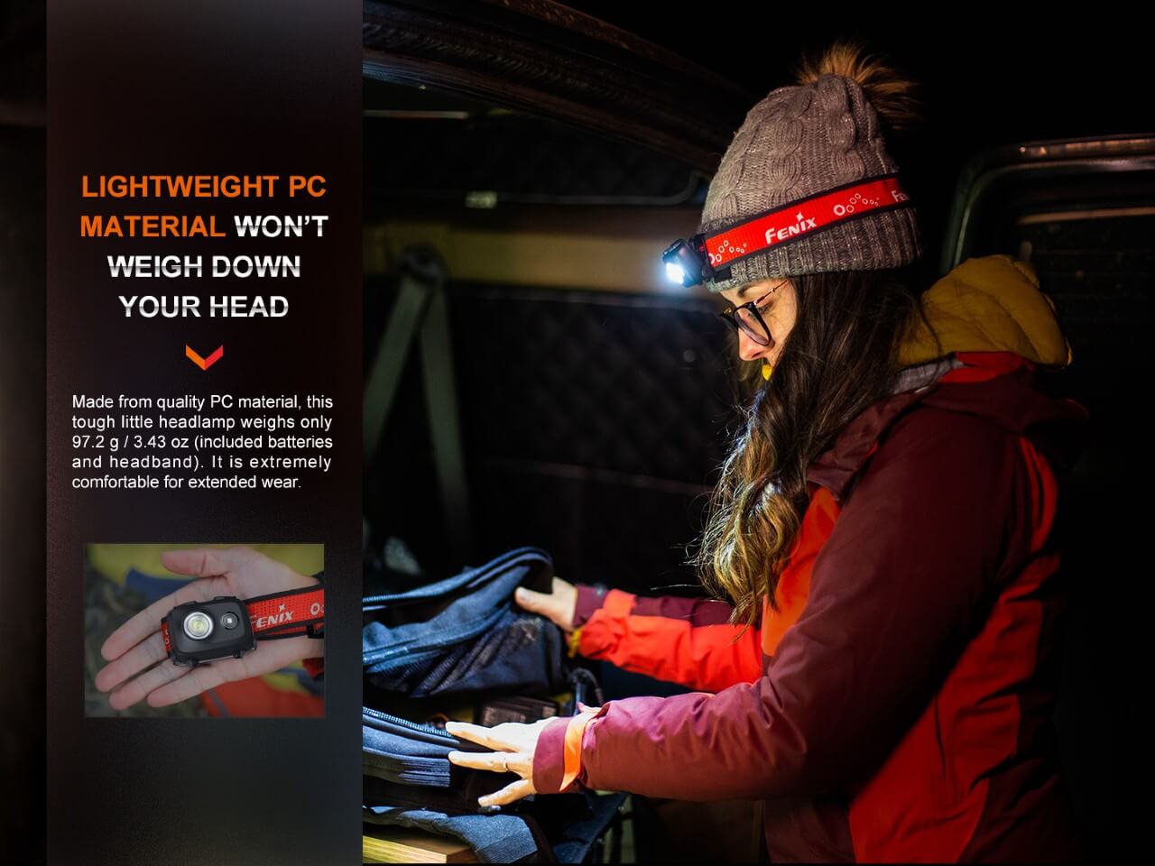 Hiking Backpacking LED Headlamp | Lightweight Outdoor