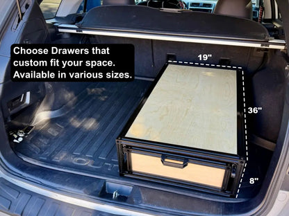 suv drawer system in back of suv cargo area