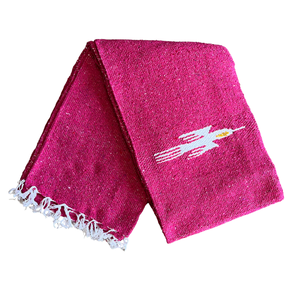 Handmade Mexican Blanket | Hot Pink Baja Thunderbird Blanket