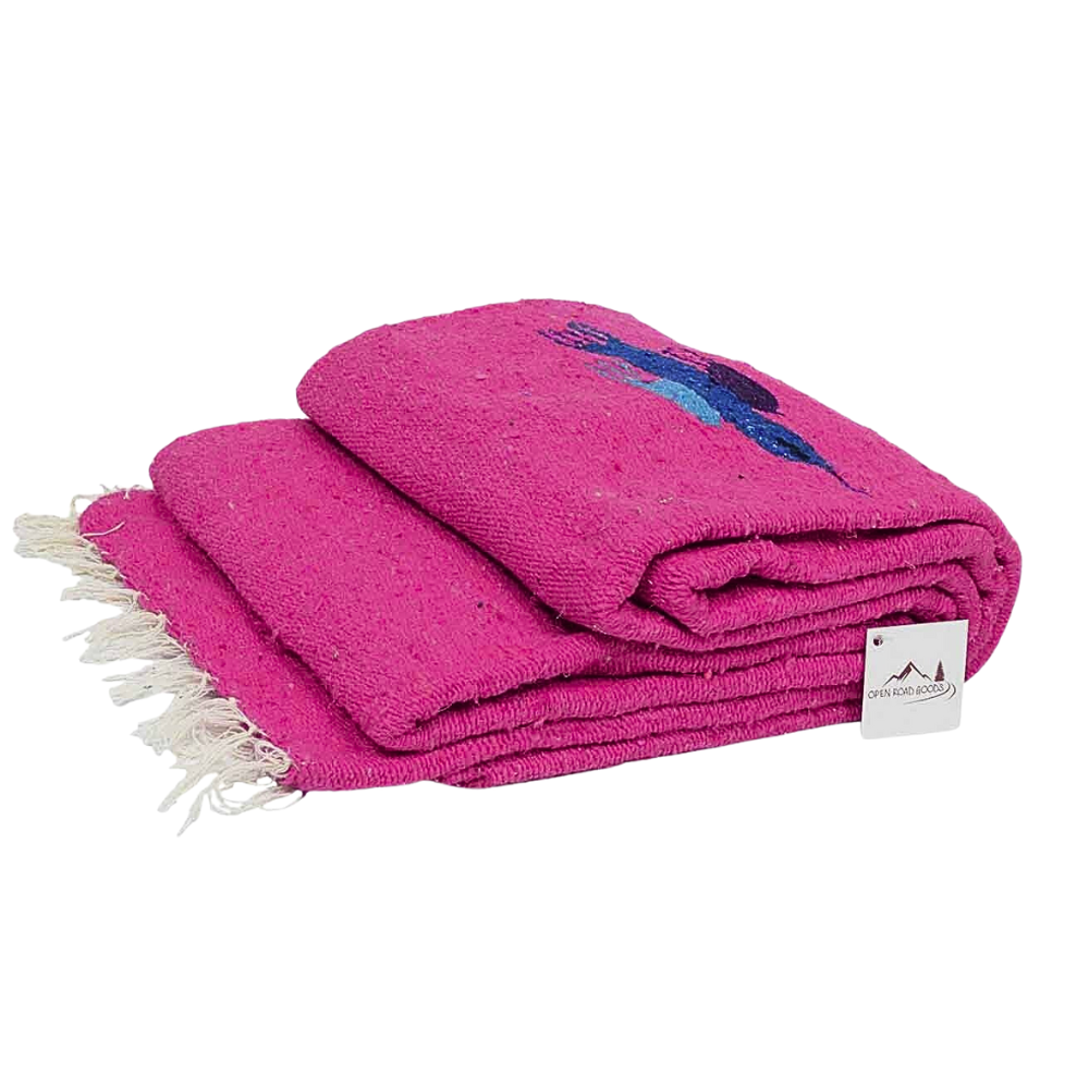 Handmade Mexican Blanket | Hot Pink Baja Thunderbird Blanket