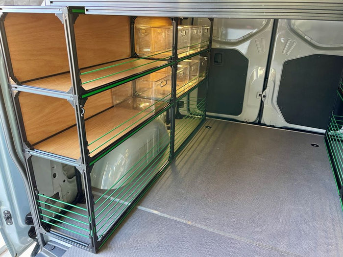 mercedes sprinter 144 shelving bed diy van conversion kit