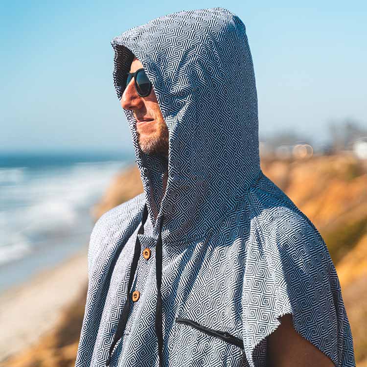 Surf Poncho Changing Robe  Lightweight Turkish Towel | Unisex