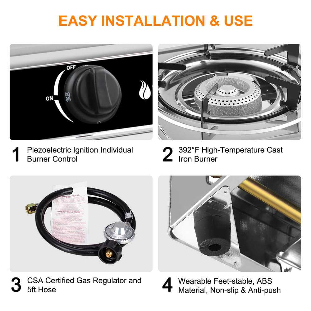 Camplux Single Burner Propane Stove 9,800 BTU, Portable Gas Stoves