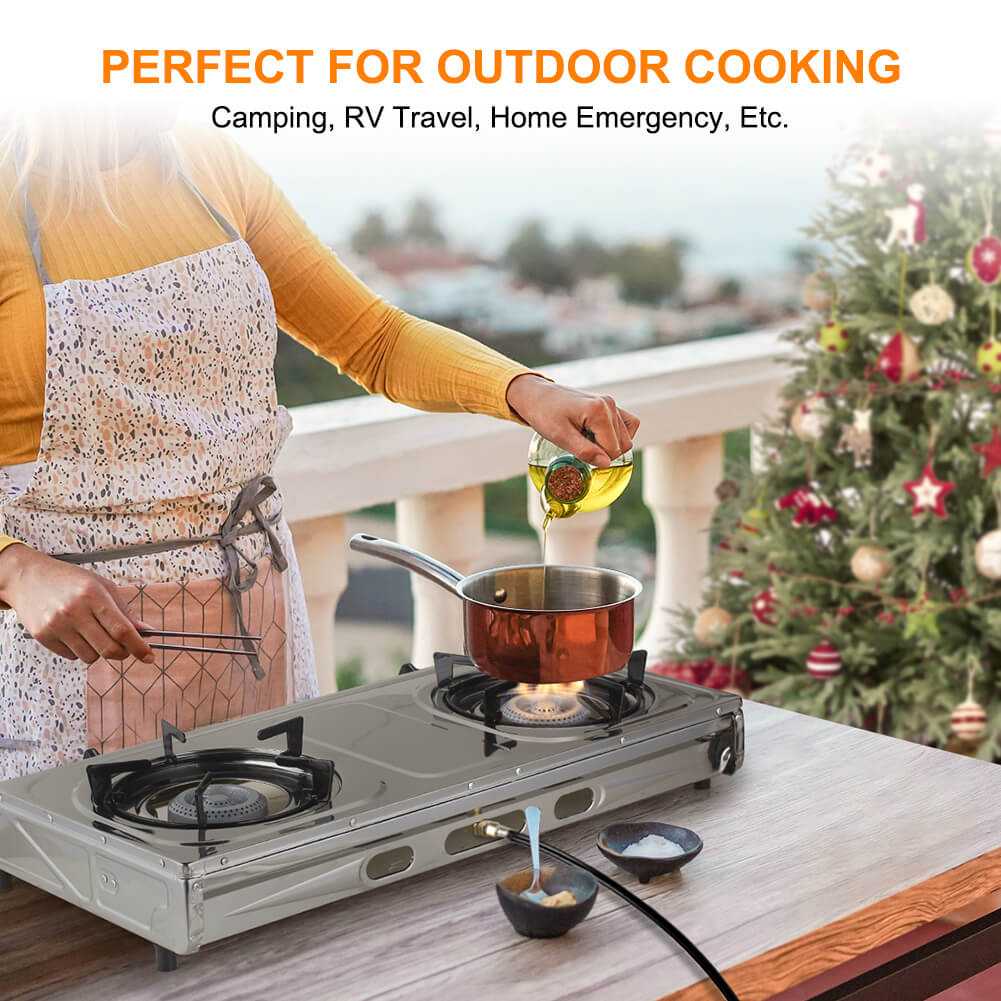 Camplux 2 Burners 19,600 BTU Outdoor Gas Stove with Auto Ignition