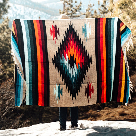 Southwest Brown Mexican Diamond Blanket