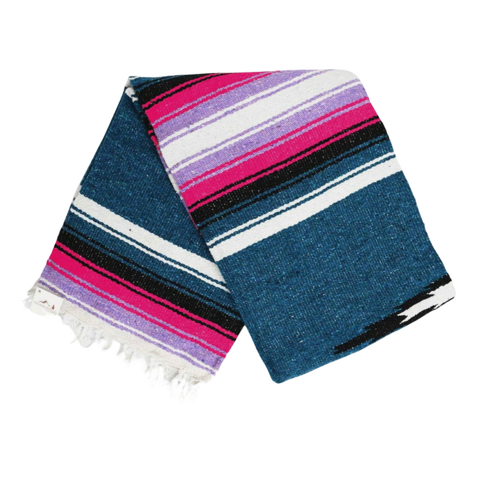 Aegean Blue & Pink Baja Diamond Blanket