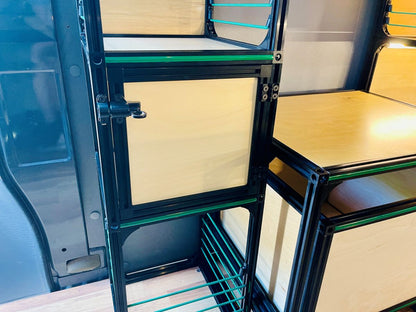 cabinet door van life and overlanding diy conversion