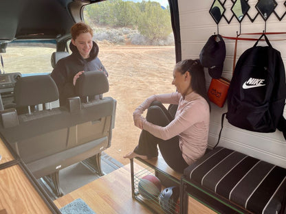 camper van bench storage in mercedes sprinter van