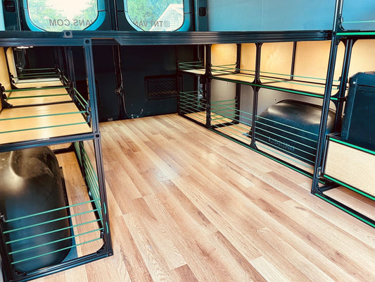 van shelving for diy camper van conversion