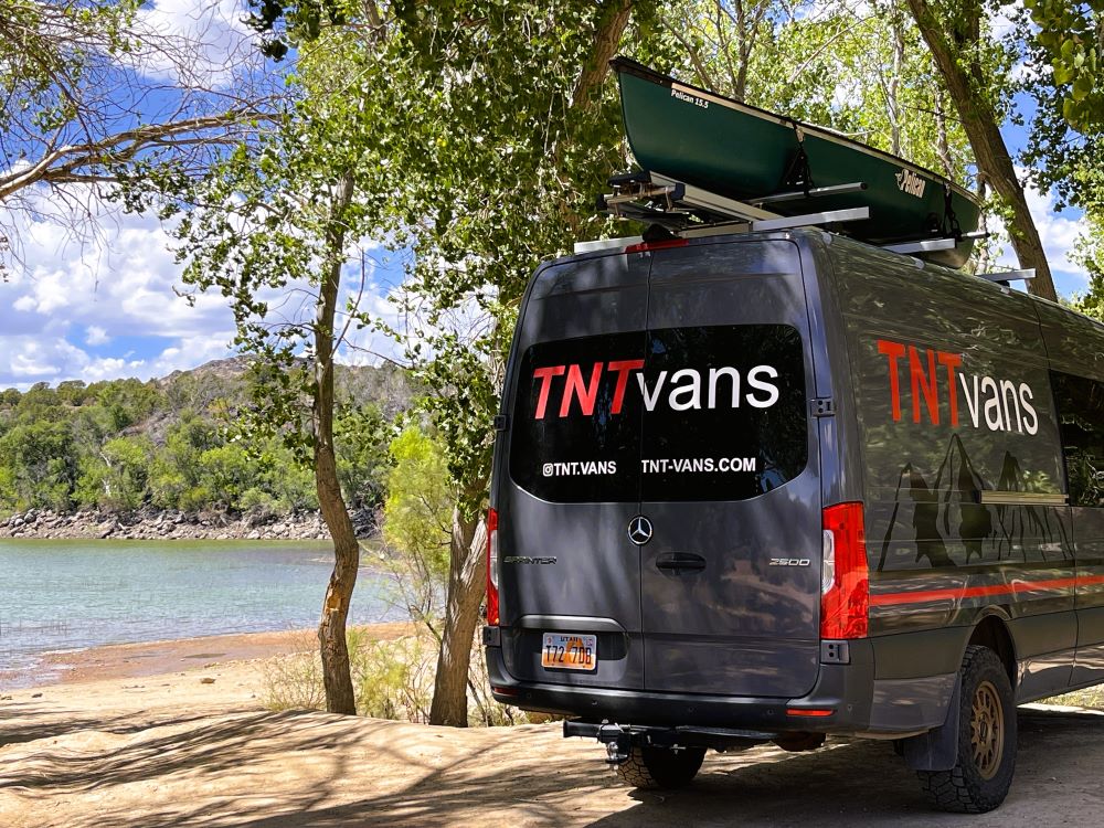 roof rack for canoe on top of a van mercedes sprinter van