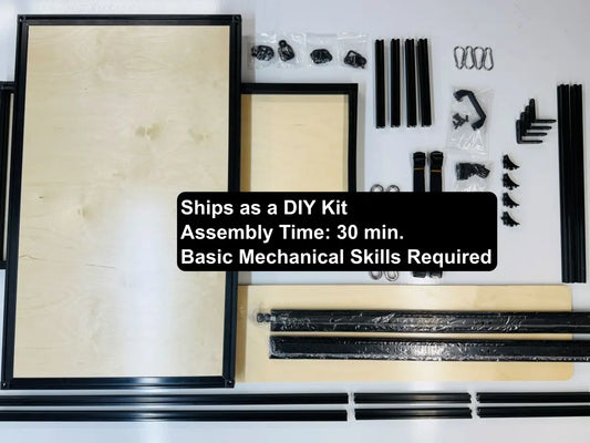 parts layout for a drawer kit for a SUV vehicle cargo trunk space