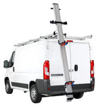 ford transit drop down ladder rack, naked chassis, rear view