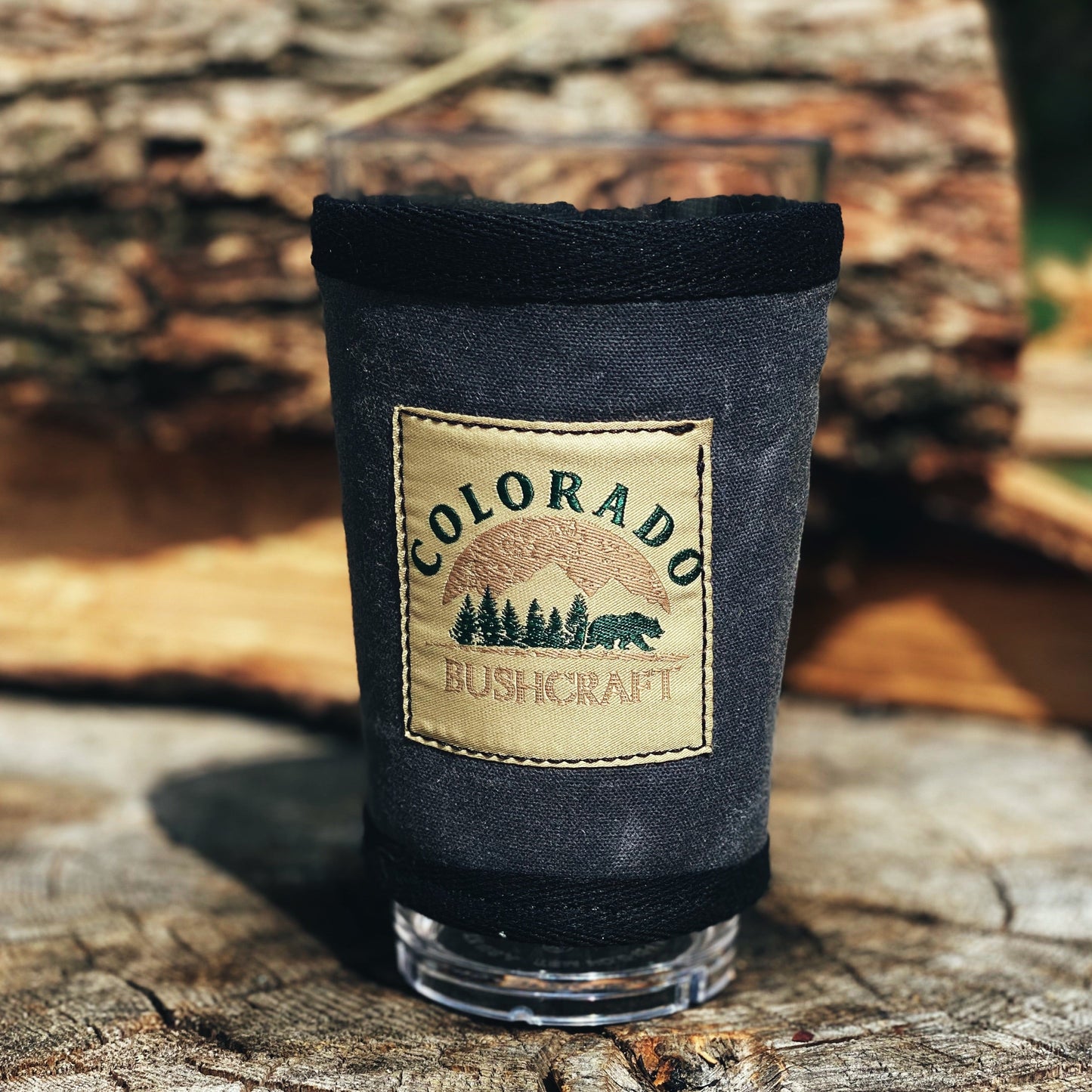 Bushcraft Waxed Canvas Pint Glass Cosy Cooler Coozie Cozy Insulated (Various Colors)