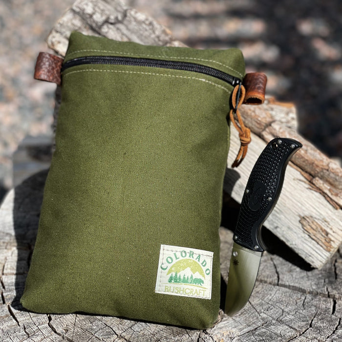 Handmade Large Waxed Canvas Traditional EDC Pouch Bushcraft Survival Camping Possibles Dopp Grooming (Various Colors)