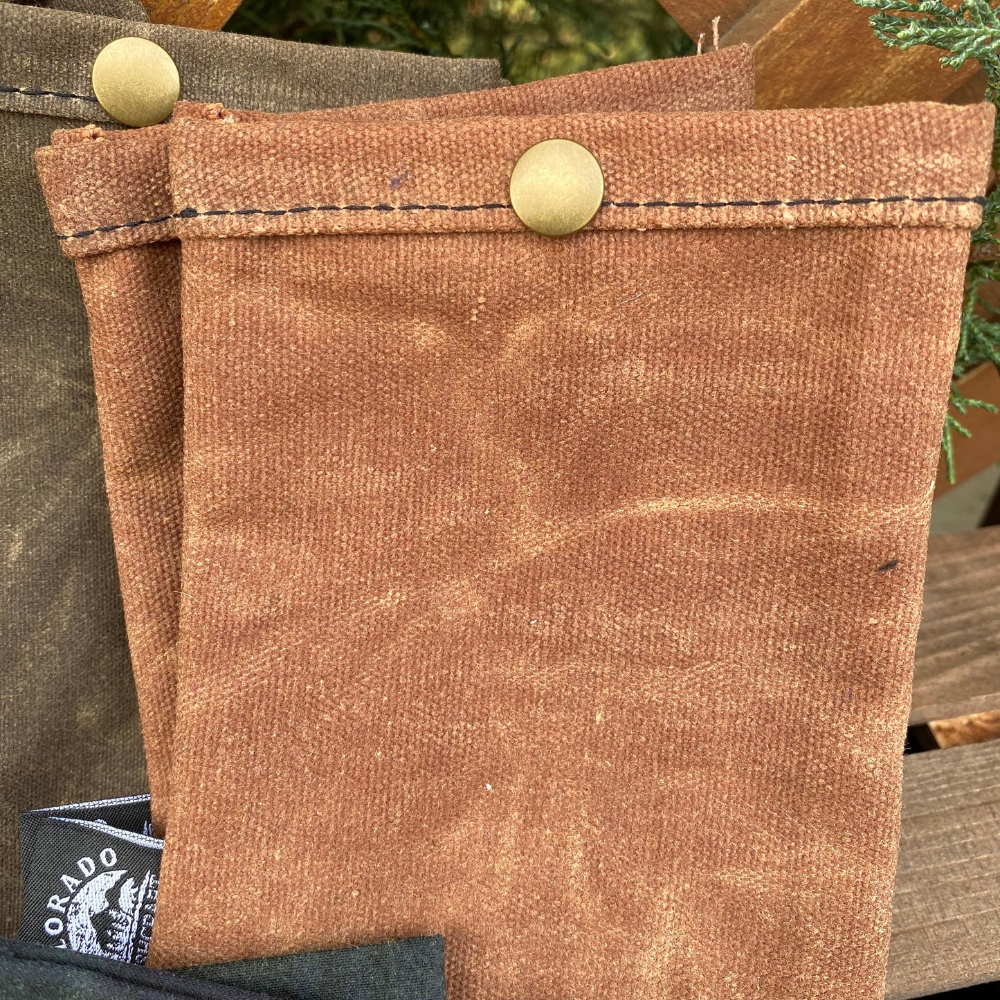 Set of Two Small Handmade Waxed Canvas Ditty Bags for Bushcraft Camping Outdoors (Various Colors)