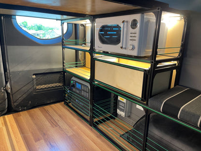 DIY LED lighting for campervan conversion cargo storage space