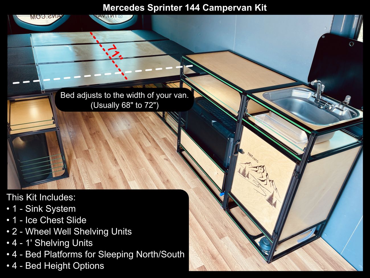 Mercedes Sprinter 144 Camper Van Conversion Kit | Modular – TNTvans
